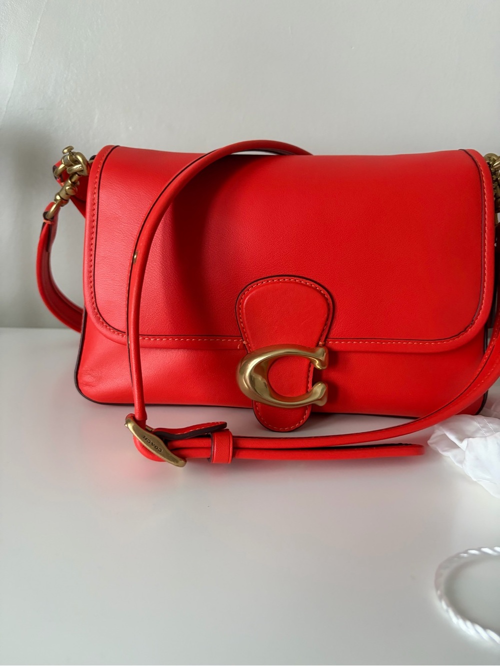 Coach Crossbody Bag in Bright Red with Gold Hardware